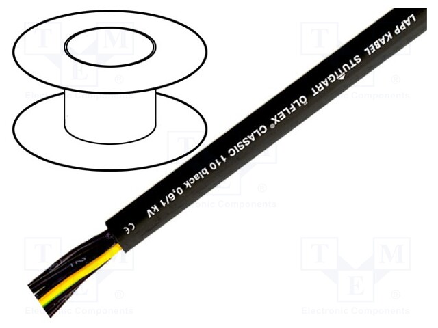 Wire; stranded; Cu; ÖLFLEX® CLASSIC 110 BLACK; 14G2,5mm2; black