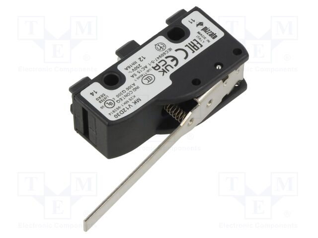 Microswitch SNAP ACTION; 5A/250VAC; 4A/24VDC; with lever; SPDT