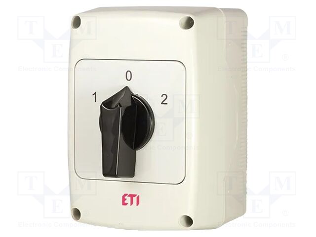 Switch: cam switch; Stabl.pos: 3; 40A; 1-0-2; in housing; Poles: 1