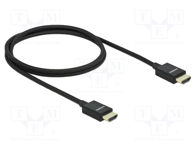 Cable; HDMI plug,both sides; HDMI 2.1; Len: 1m; black; 48Gbps