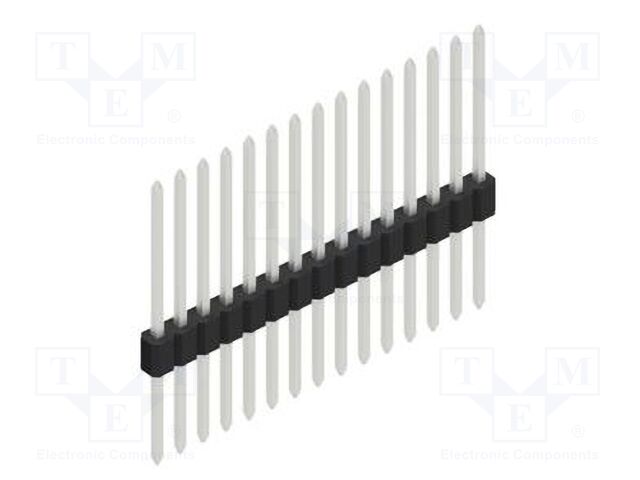 Connector: pin strips; pin header; male; PIN: 15; 1.27mm; THT; 1x15
