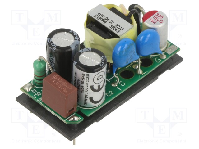 Converter: AC/DC; 4W; 85÷305VAC; 120÷431VDC; Iout: 333mA; 81%; PCB