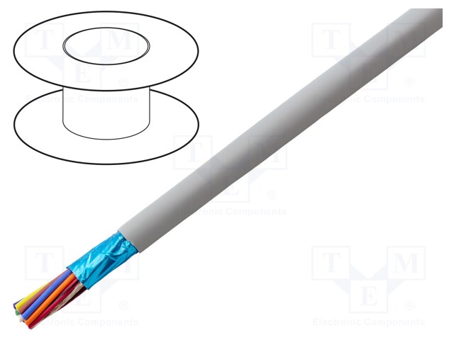 Wire; EcoCable Mini; 15x24AWG; Al-PET foil; MPPE; dark grey; 300V
