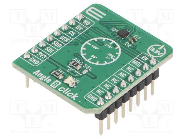 Click board; magnetic field sensor; SPI; MA782GGU; 3.3VDC