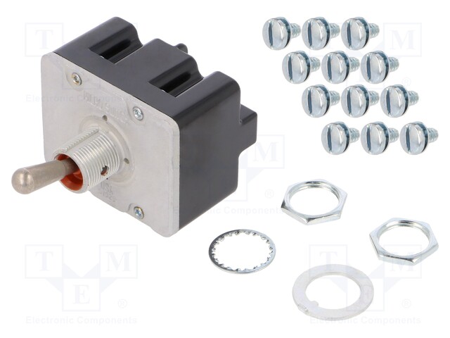 Switch: toggle; Pos: 3; 4PDT; ON-ON-ON; 6A/230VAC; 20A/28VDC; IP67