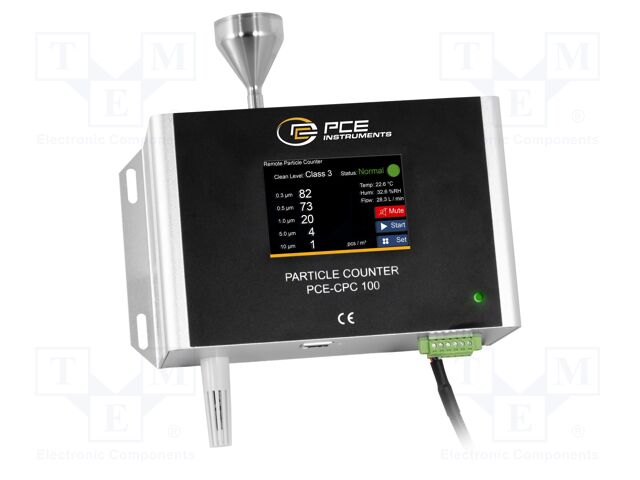 Meter: counter; Range: 0÷1000000ppm; Humid.range: 0÷100%RH; ±2%