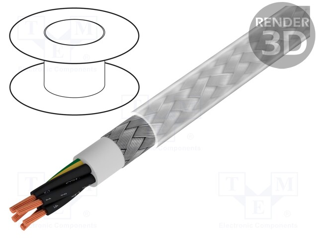 Wire; BiT 500 CY; 7G1,5mm2; tinned copper braid; PVC; transparent