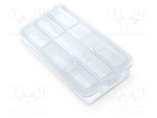 Container: collective; with partitions; transparent; 180x90x35mm