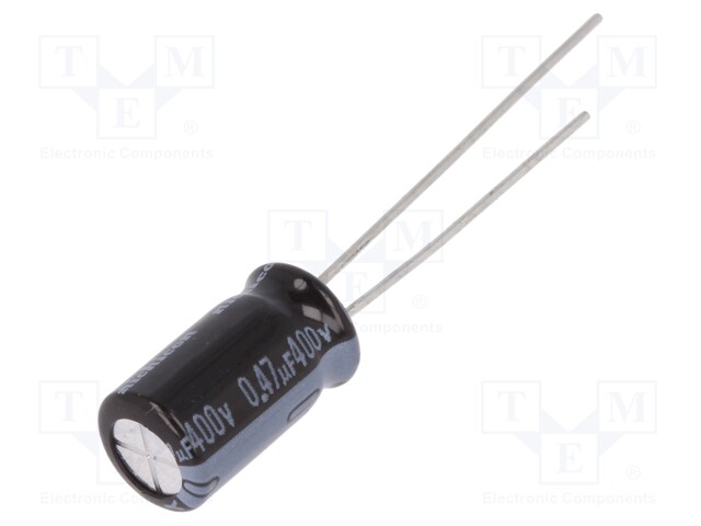 Capacitor: electrolytic; THT; 0.47uF; 400VDC; Ø6.3x11mm; ±20%