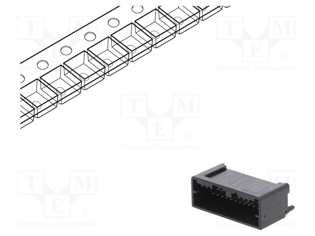 Connector: automotive; Mini50; socket; male; PIN: 20; tinned; THT