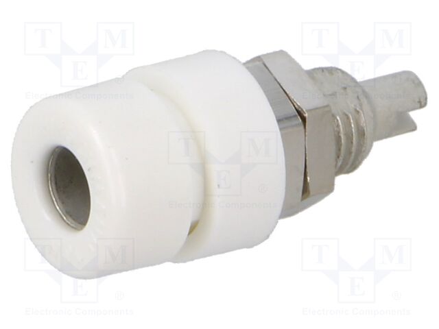 Connector: 4mm banana; socket; 32A; 30VAC; 60VDC; white; screw