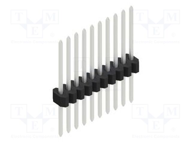 Connector: pin strips; pin header; male; PIN: 10; 1.27mm; THT; 1x10