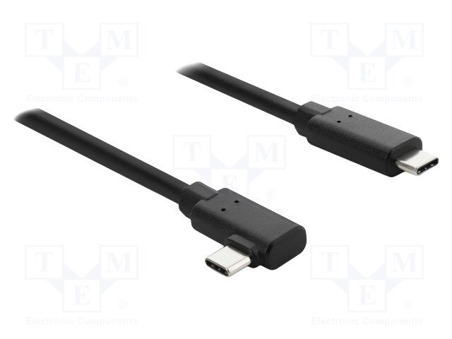 Cable; optical; USB C plug,USB C plug 90° left/right; 5m; black