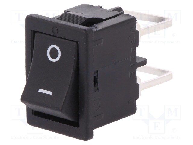 ROCKER; DPST; Pos: 2; OFF-ON; 10A/250VAC; black; IP40; none; 100mΩ