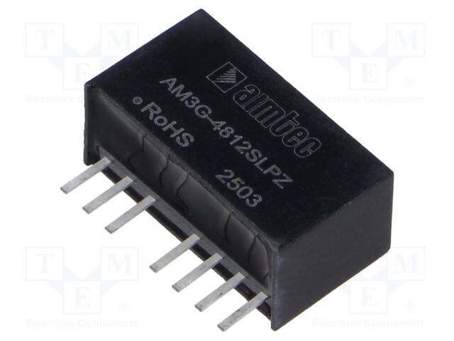 Converter: DC/DC; 3W; Uin: 36÷75V; Uout: 12VDC; Iout: 250mA; SIP8; THT