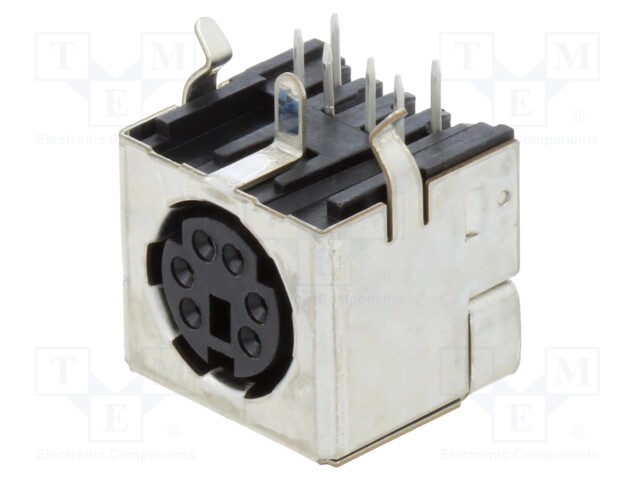 Mini DIN, 6 pos, R/A, Shield