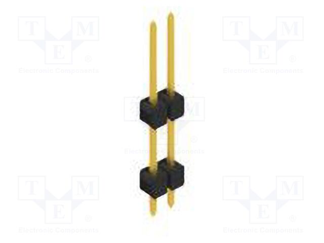 Connector: pin strips; pin header; male; PIN: 2; 2.54mm; THT; 1x2