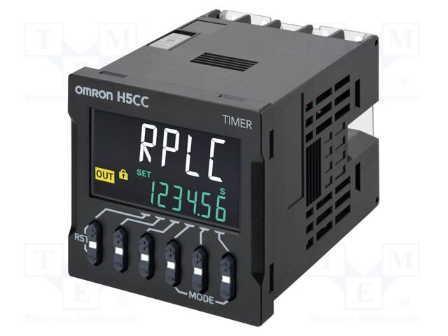 Timer; SPDT; 100÷240VAC; for DIN rail mounting; 45x45mm; IP20