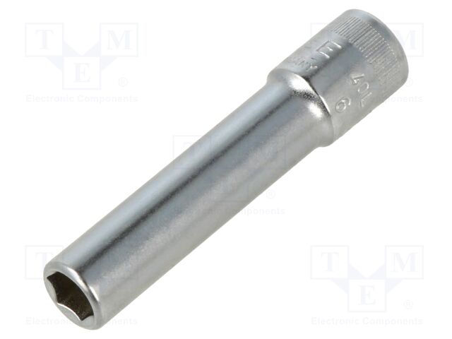 Socket; 6-angles,socket spanner; 6mm; 1/4"; steel; 40L; L: 50mm