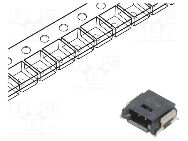 Contact; male; copper alloy; gold-plated; shrouded; SMT; for cable