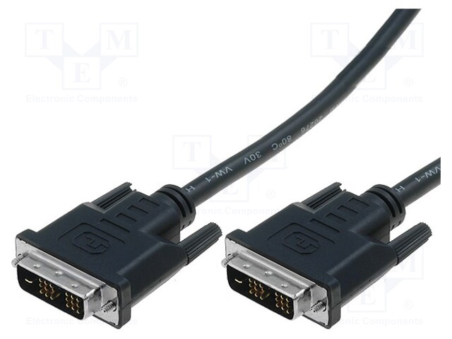 Cable; DVI-D (18+1) plug,both sides; 3m; black