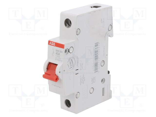 Switch-disconnector; Poles: 1; DIN; 40A; 240VAC; SHD200; IP20,IP40