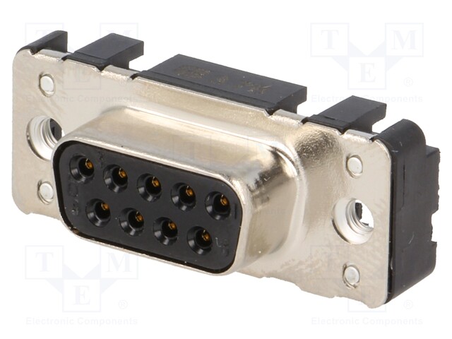 D-Sub; PIN: 9; socket; female; Locking: screws; straight; THT; M3