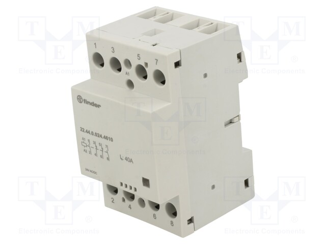 Contactor: 4-pole installation; 40A; 24VAC; 24VDC; NC x2 + NO x2