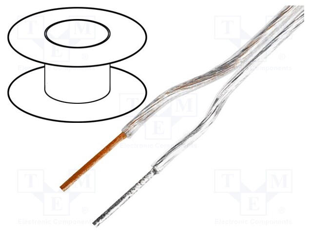 Wire: loudspeaker cable; 2x3mm2; stranded; OFC; transparent; PVC