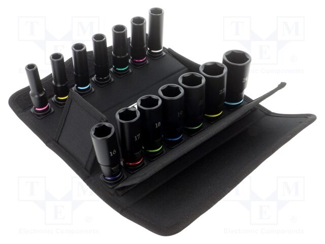 Kit: socket bits; 6-angles,socket spanner; impact wrench; L: 63mm