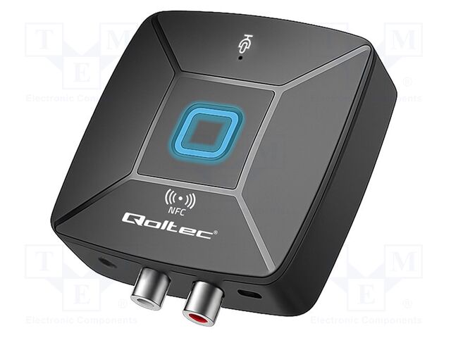 BT receiver; black; Jack 3.5mm socket,RCA,USB C socket; PnP; 10m