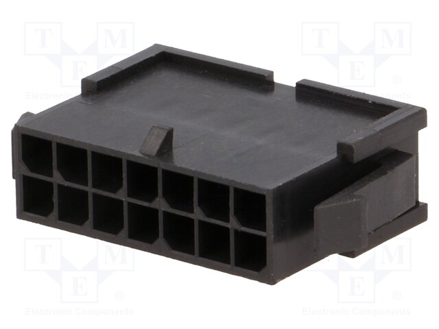 Plug; wire-board; male; MF30; 3mm; PIN: 14; w/o contacts; Layout: 2x7