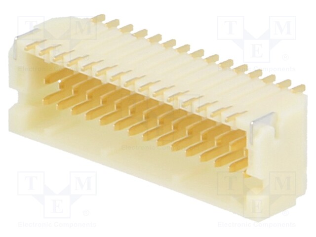 Socket; wire-board; male; DF20; 1mm; PIN: 30; SMT; on PCBs; 100V; 1A