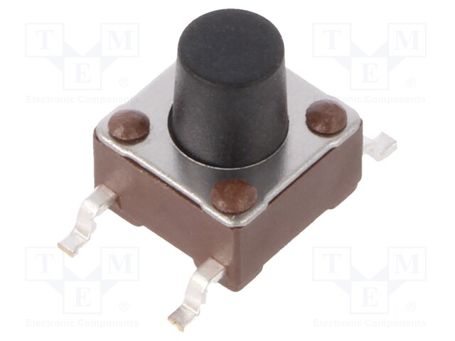 Switch: microswitch TACT; Pos: 2; SPST-NO; 0.05A/24VDC; Body: brown
