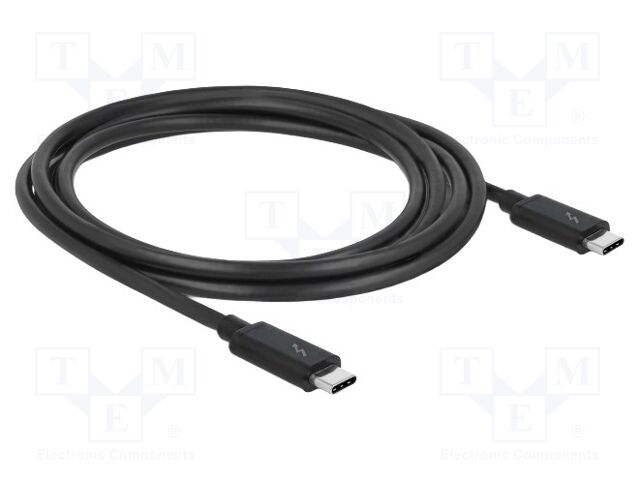 Cable; bidirectional,Thunderbolt 3; USB C plug,both sides; 2m