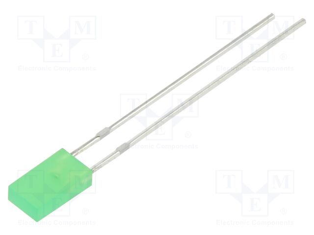 LED; green; 2x4mm; 8mcd; 120°; 20mA; 2.1VDC