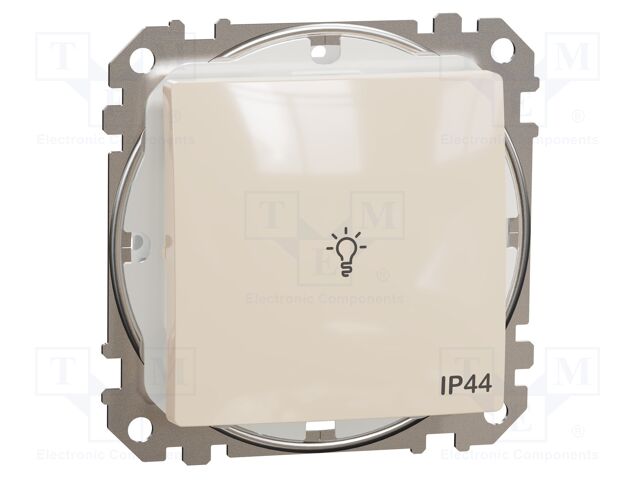 Momentary switch; Poles: 1; 250VAC; IP44; beige; monostable