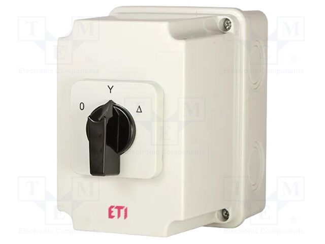 Switch: star-delta cam switch; Stabl.pos: 3; 40A; 0-Y-Δ; Poles: 4