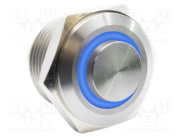 Switch: vandal resistant; SPST-NO; 2A/36VDC; IP67; OFF-(ON); blue