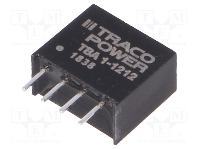 Converter: DC/DC; 1W; Uin: 10.8÷13.2V; Uout: 12VDC; Iout: 80mA; SIP4
