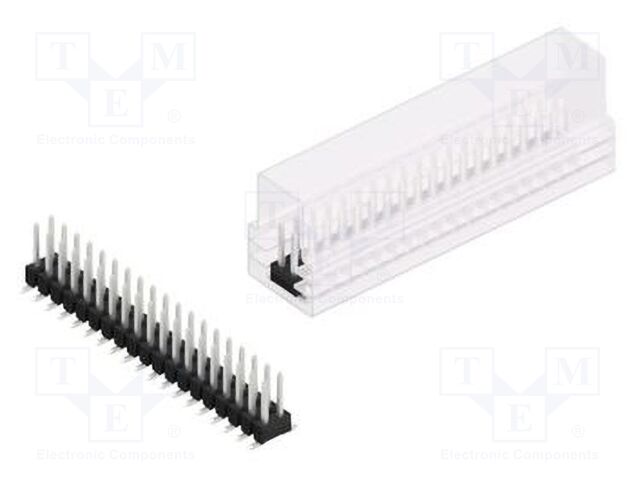 Connector: pin strips; pin header; male; PIN: 38; 2.54mm; SMT; 2x19