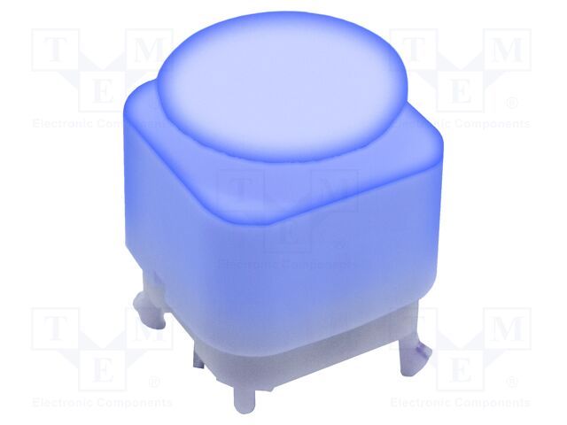 Switch: keypad; SPDT; 0.03A/28VDC; LED; blue; THT; Leads: for PCB