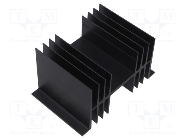 Heatsink: extruded; H; TO3; black; L: 75mm; W: 115mm; H: 63mm; anodized