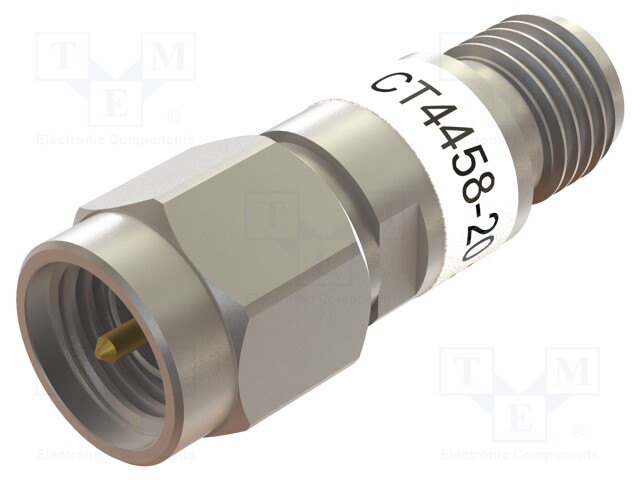 Attenuator; SMA socket,SMA plug; 50Ω; 20dB; 18GHz