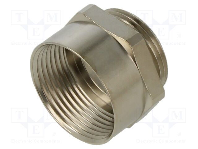 Thread adapter; PG21; M25; brass; Plating: nickel; EPIC®; 30mm