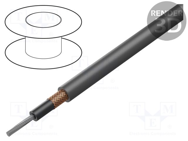 Wire; Alpha Essential C&C; 1x22AWG; PVC; dark grey; 300V; 305m