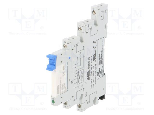 Relay: interface; SPDT; Ucoil: 120VAC; 6A; 6A/250VAC; 6A/30VDC; IP20
