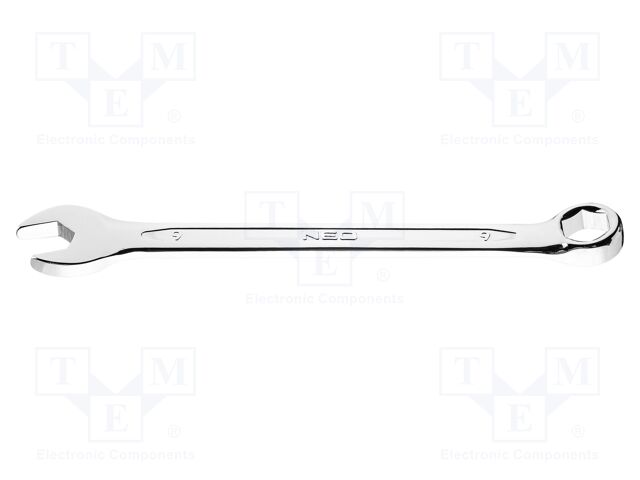 Wrench; 6-angles,combination spanner; 9mm; Chrom-vanadium steel