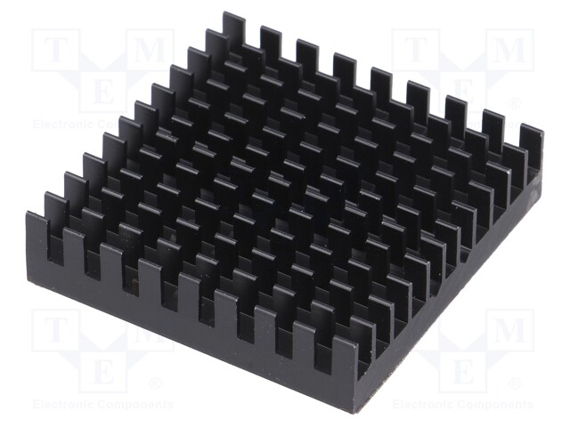 Heatsink: extruded; grilled; black; L: 40mm; W: 40mm; H: 9.5mm; 10°C/W
