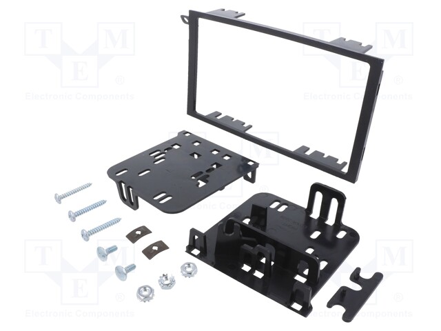 Radio mounting frame; 1 DIN; black